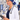 Blue PA Ponytail Scrub Cap with White Ribbon Tie