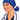 Blue PA Ponytail Scrub Cap with White Ribbon Tie